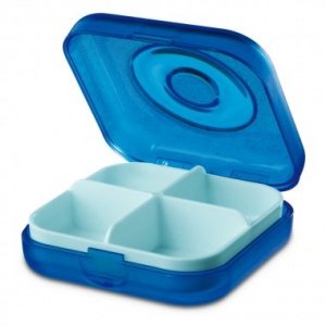 Pillenbox Well.Com transparent blau