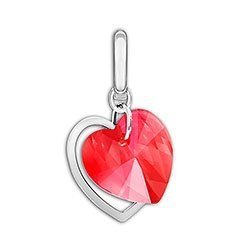 Pink Double Heart Charm