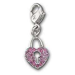 Pink Heart Lock Charm