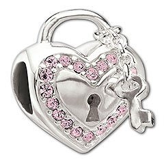 Pink Love Lock Bead