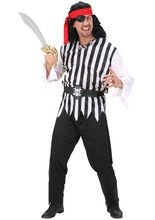 Pirat Kostüm Totenkopf schwarz-weiss