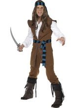 Pirat Kostüm braun-weiss-blau