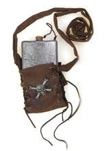 Piraten Flachmann im Beutel silber