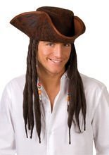 Piraten-Kapitän-Hut mit Dreadlocks