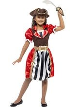 Piraten Kapitänin Kinderkostüm braun-rot