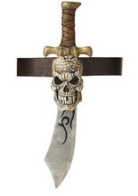 Piraten-Schwert mit Totenkopf-Halterung