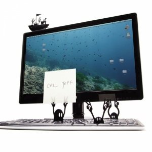 Piraten Zettelhalter für Tastatur