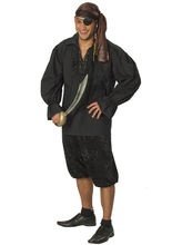 Piratenhemd für Herren schwarz