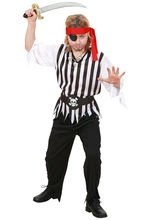 Piratenjunge Kinderkostüm Totenkopf schw