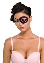 Piratin-Augenklappe mit Strass-Herzen