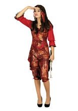 Piratin Damenkostüm Korsarin rotbraun