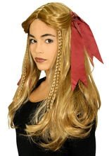 Piratin Langhaar-Perücke Zöpfe und Schle