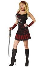 Piratin Rockerin Totenkopf Damen-Kostüm 
