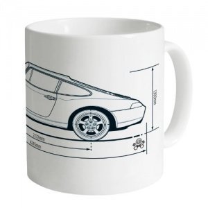 Porsche Tasse Strichzeichnungen