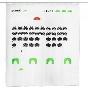 Pixel Alien Duschvorhang