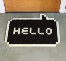 Pixel Fussmatte Hello