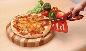 Pizzaschneider-Schere mit Servierfläche