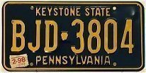 PKW oder LKW Nummernschilde aus Pennsylv