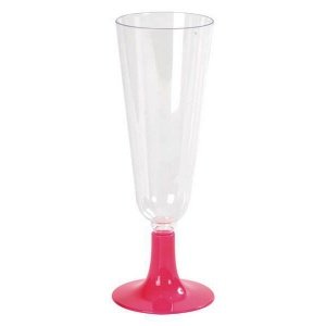 Plastik-Sektglas, fuchsia, 6 St.