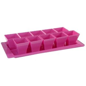 Plastiktablett mit 10 Schälchen, fuchsia