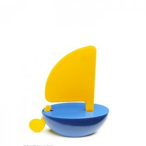 Playsam Sailboat Holzspielzeug Gelb/Blau