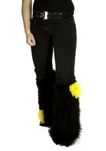 Plüsch Beinstulpen schwarz