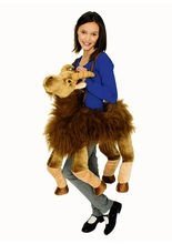 Plüsch-Reittier Ziege für Kinder braun