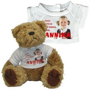 Plüsch-Teddy mit Schulanfangsmotiv nach 