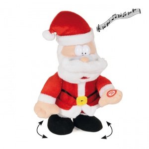 Plüschfigur Santa Claus mit Musik und Be