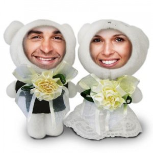 Plüschpaar Bären mit Foto