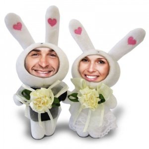 Plüschpaar Hasen mit Foto