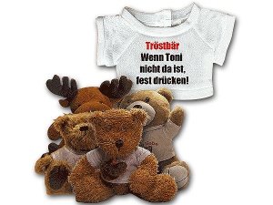 Plüschtiere mit Tröst - Shirt nach Ihrem