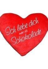 Plush Heart Cushion -Ich liebe Dich-