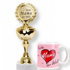 Pokal Beste Mama der Welt und Tasse Best