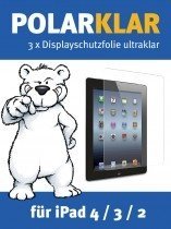 Polarklar 3 x iPad 4 3 2 Displayschutzfo
