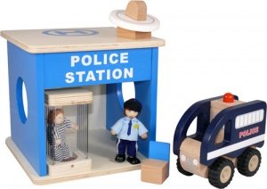 Polizeistation Spielset aus Holz