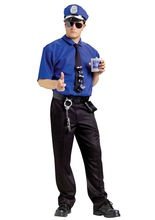 Polizist Kostüm blau-schwarz