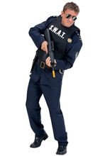 Polizist Weste SWAT schwarz-weiss