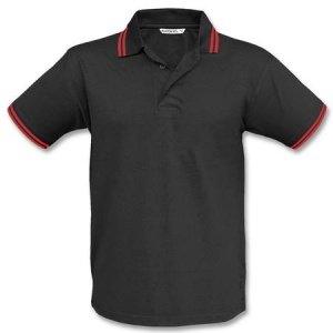Polo Stripe schwarz/ rot