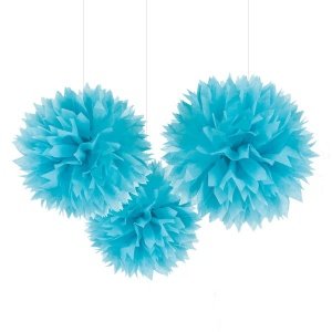 PomPoms Fluffy, 3 St., blau