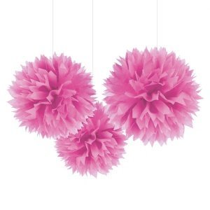 PomPoms Fluffy, 3 St., fuchsia