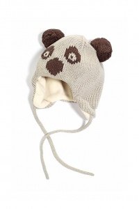 Pompom Mütze, Strick+Fleece