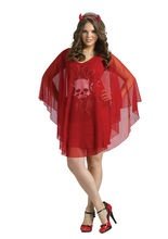 Poncho Devil Halloween Damen Cape