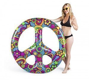 Pool Float Friedenszeichen Peace Zeichen Schwimmspaß aufblasbar 120cm