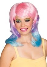 Popstar Langhaar-Perücke Candy pastell-b