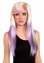 Popstar Langhaar-Perücke platinblond-lil