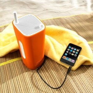 Portables Radio CuboGo orange/weiß