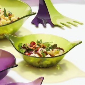 Portionsschale Leaf transparent oliv