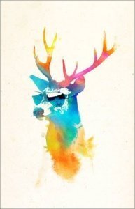 Poster 60 x 90 cm: Sunny Stag von Robert Farkas