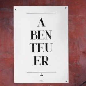 Poster Ein-Wort-Print Abenteuer